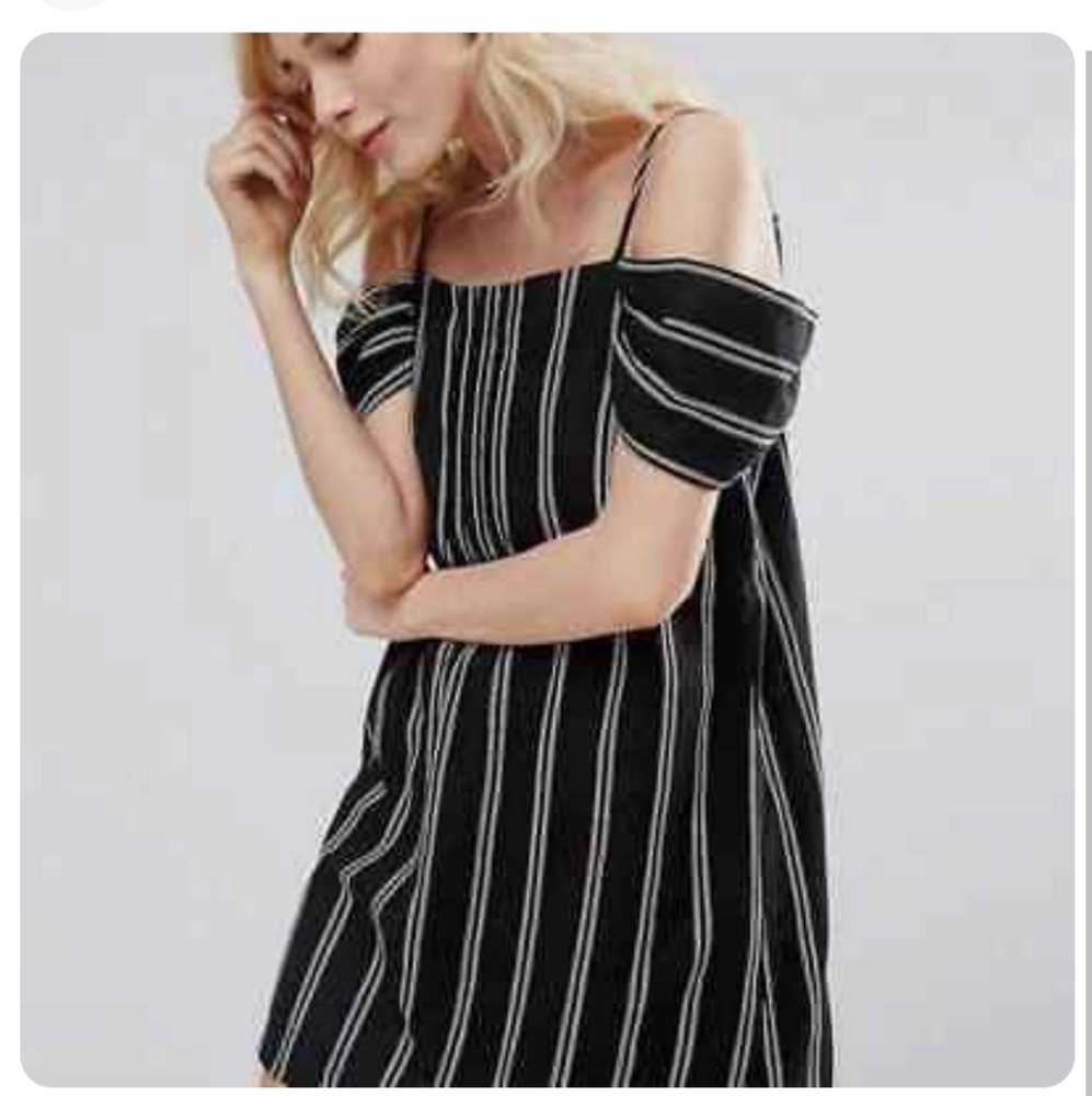 Greylin off the shoulder striped dress